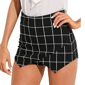 Black and White Overlap Checkered Skort